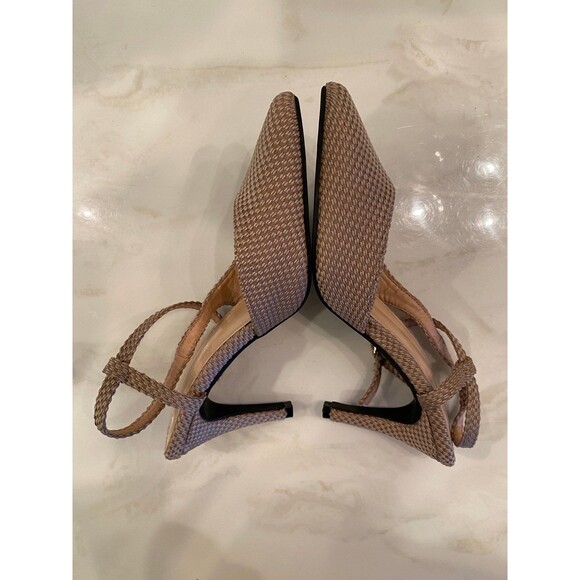 Women’s Shoe Pumps Size 8.5 Sling Back Woven Tan 3 1/4" heel Pointed Toe ?New - Picture 1 of 9